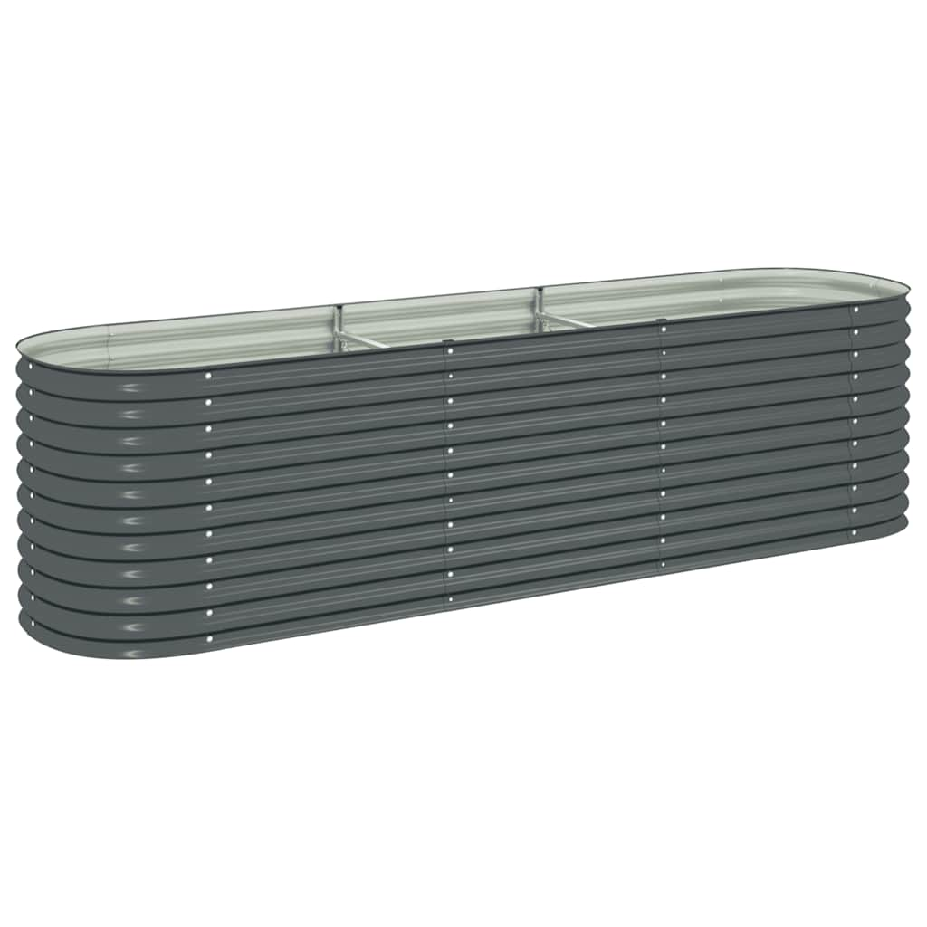 Garden Raised Bed 126"x31.5"x31.9" Galvanized Steel Gray