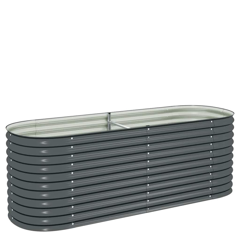 Garden Raised Bed 94.5"x31.5"x31.9" Galvanized Steel Gray