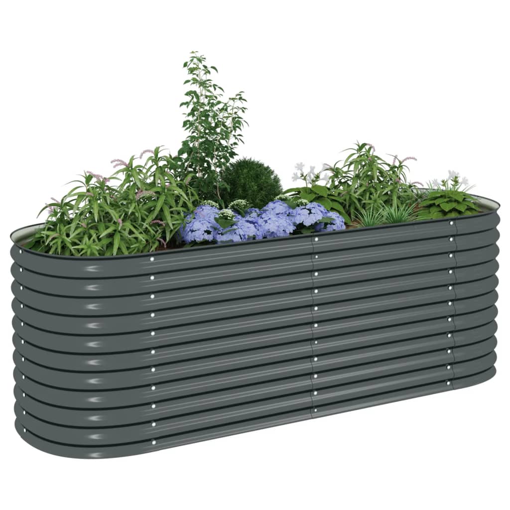 Garden Raised Bed 94.5"x31.5"x31.9" Galvanized Steel Gray