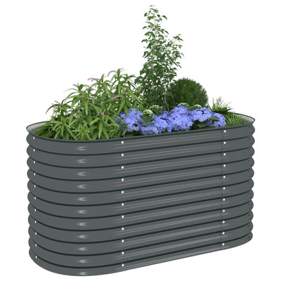 Garden Raised Bed 63"x31.5"x31.9" Galvanized Steel Gray