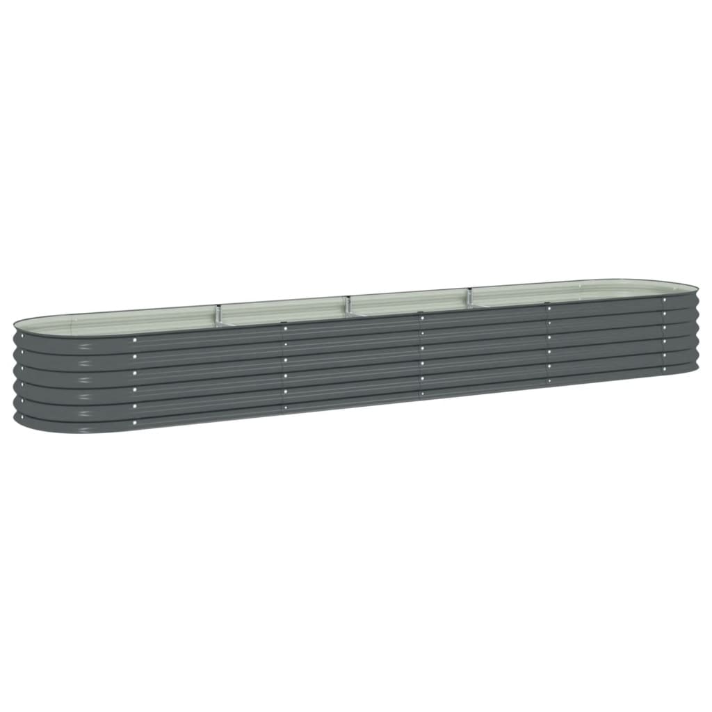 Garden Raised Bed 157.5"x31.5"x17.3" Galvanized Steel Gray