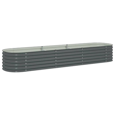 Garden Raised Bed 126"x31.5"x17.3" Galvanized Steel Gray