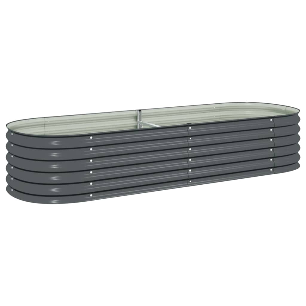 Garden Raised Bed 94.5"x31.5"x17.3" Galvanized Steel Gray