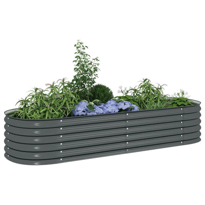 Garden Raised Bed 94.5"x31.5"x17.3" Galvanized Steel Gray