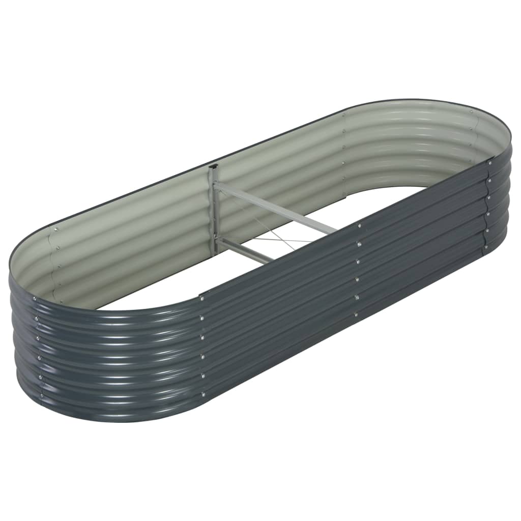 Garden Raised Bed 94.5"x31.5"x17.3" Galvanized Steel Gray