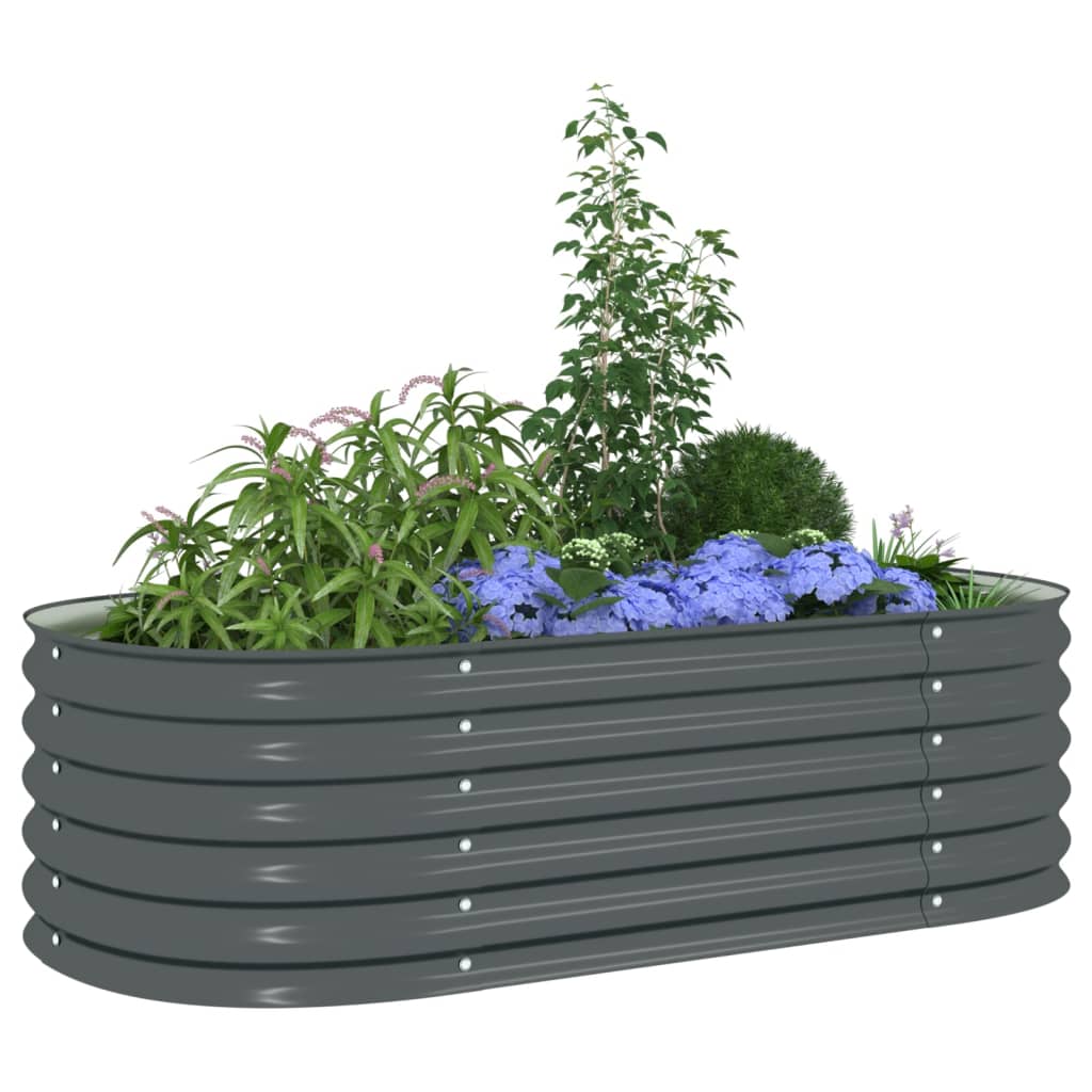 Garden Raised Bed 63"x31.5"x17.3" Galvanized Steel Gray