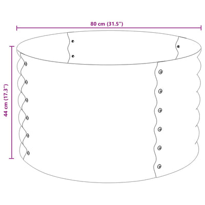 Garden Raised Bed 31.5"x31.5"x17.3" Galvanized Steel Gray