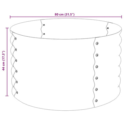 Garden Raised Bed 31.5"x31.5"x17.3" Galvanized Steel Gray