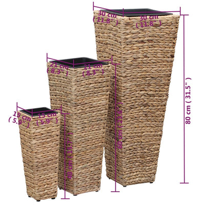 Raised Beds 3 pcs Water Hyacinth Brown