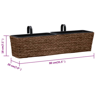 Plant Pots 2 pcs Water Hyacinth Brown