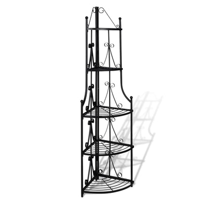 Corner Plant Rack Black 14.2"x23.6"