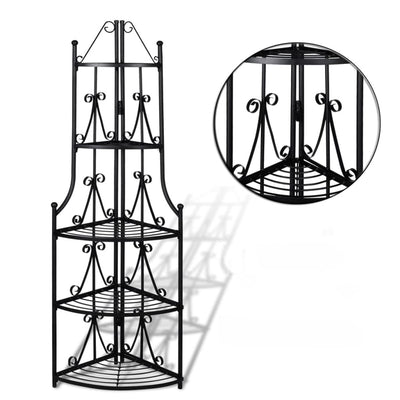 Corner Plant Rack Black 14.2"x23.6"