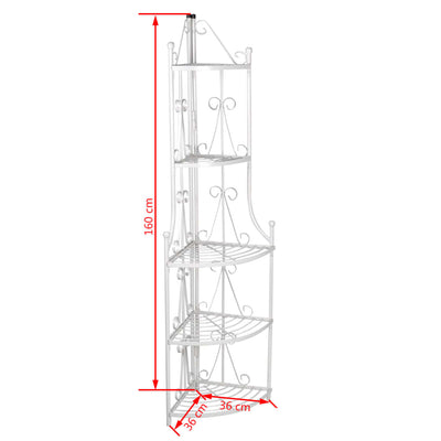 Corner Plant Rack White 14.2"x23.6"