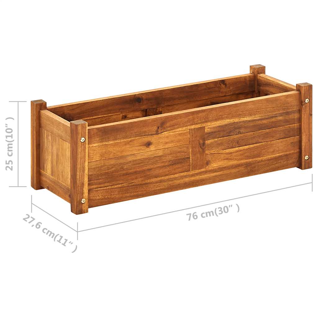 Garden Raised Bed Acacia Wood 29.9"x10.9"x9.8"