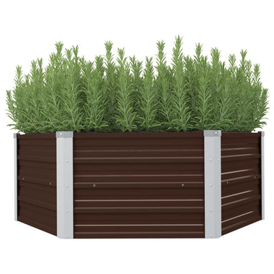 Raised Garden Bed Brown 50.8"x50.8"x18.1" Galvanized Steel