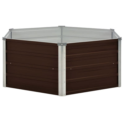 Raised Garden Bed Brown 50.8"x50.8"x18.1" Galvanized Steel