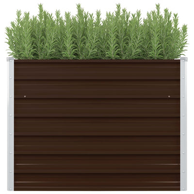 Raised Garden Bed Brown 39.4"x39.4"x30.3" Galvanized Steel