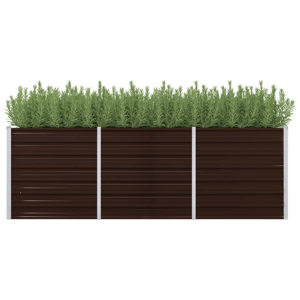 Garden Raised Bed Brown 94.5"x31.5"x30.3" Galvanized Steel