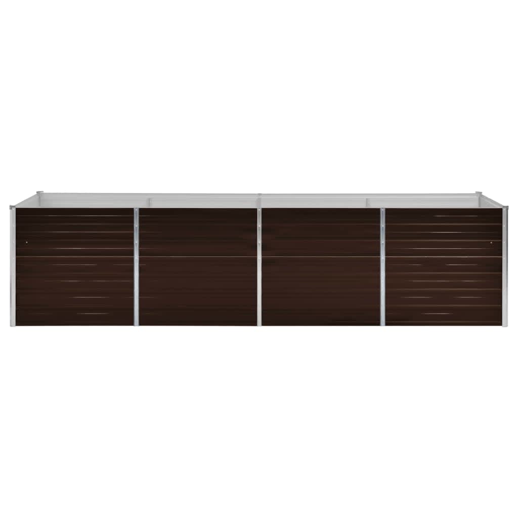 Garden Raised Bed Brown 126"x31.5"x30.3" Galvanized Steel