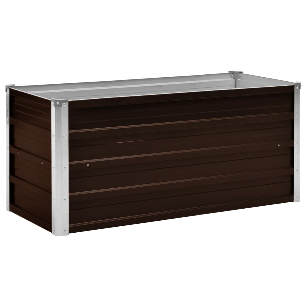 Garden Raised Bed Brown 39.4"x15.7"x17.7" Galvanized Steel