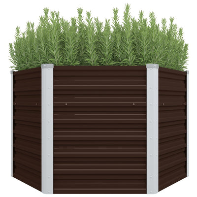 Garden Raised Bed Brown 50.8"x50.8"x30.3" Galvanized Steel