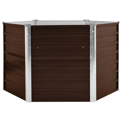 Garden Raised Bed Brown 50.8"x50.8"x30.3" Galvanized Steel