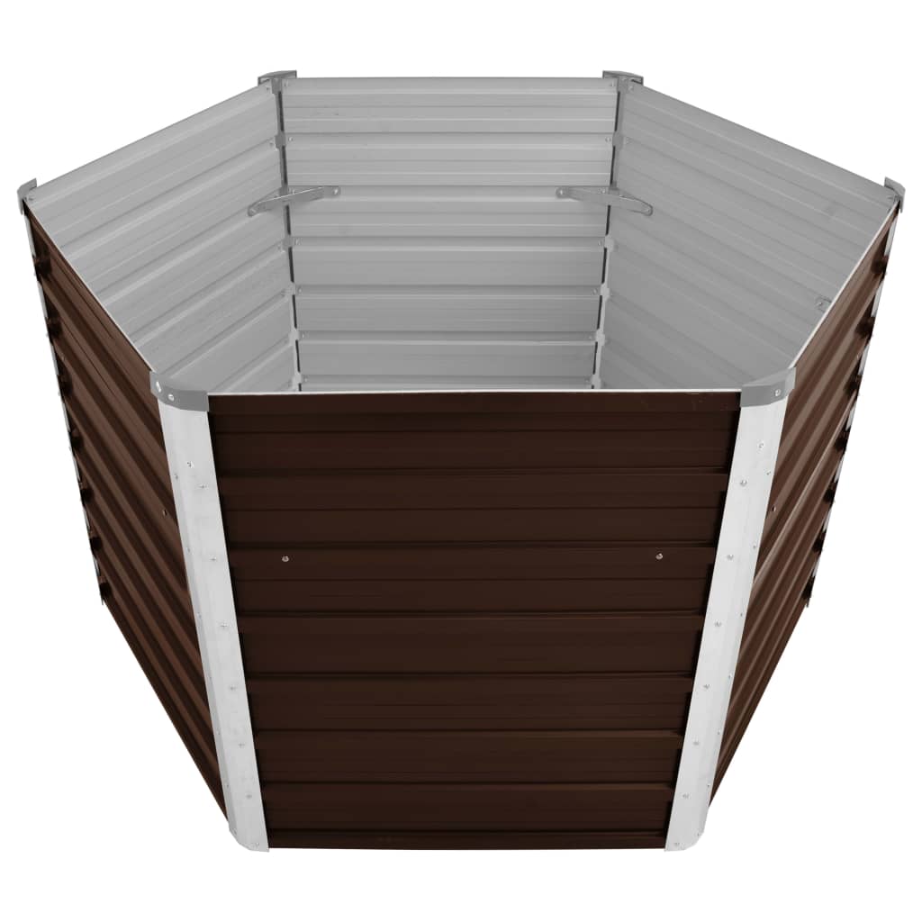 Garden Raised Bed Brown 50.8"x50.8"x30.3" Galvanized Steel