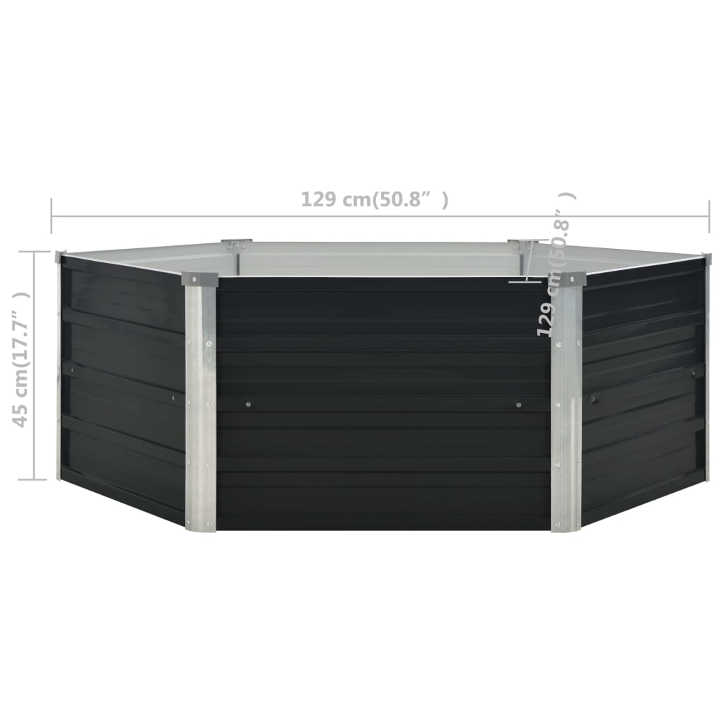 Raised Garden Bed Anthracite Galvanized steel