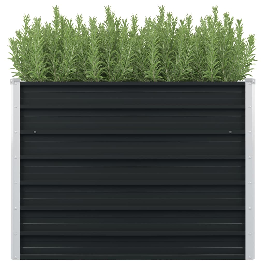 Raised Garden Bed Anthracite 39.4"x39.4"x30.3" Galvanized Steel