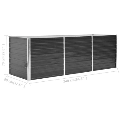 Garden Raised Bed Anthracite 94.5"x31.5"x30.3" Galvanized Steel