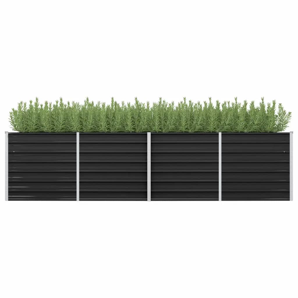 Garden Raised Bed Anthracite 126"x31.5"x30.3" Galvanized Steel