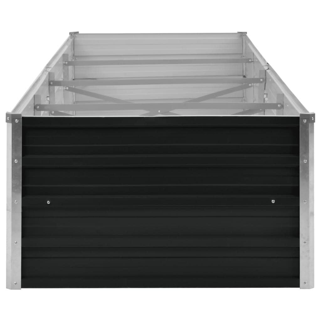 Garden Raised Bed Anthracite 126"x31.5"x17.7" Galvanized Steel