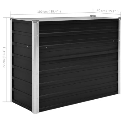 Garden Raised Bed Anthracite 39.4"x15.7"x30.3" Galvanized Steel