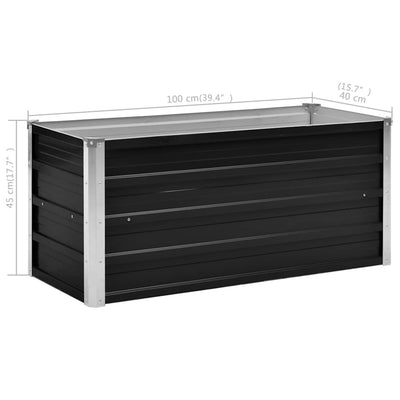 Garden Raised Bed Anthracite 39.4"x15.7"x17.7" Galvanized Steel