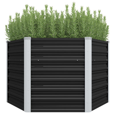 Garden Raised Bed Anthracite 50.8"x50.8"x30.3" Galvanized Steel