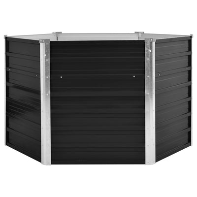 Garden Raised Bed Anthracite 50.8"x50.8"x30.3" Galvanized Steel