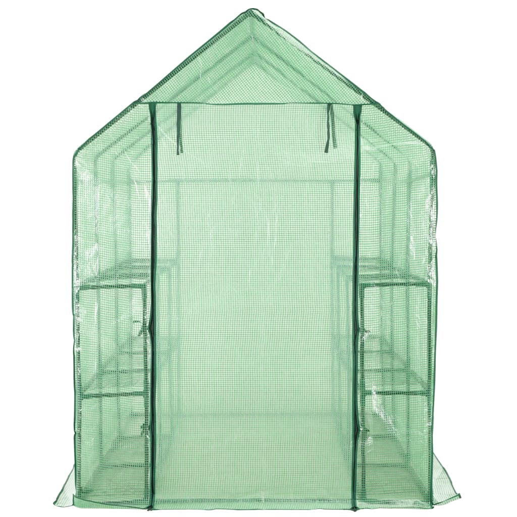 Walk-in Greenhouse with 12 Shelves Steel 56.3"x84.5"x77.2"