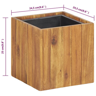 Garden Raised Bed Pot 9.6"x9.6"x9.8" Solid Acacia Wood