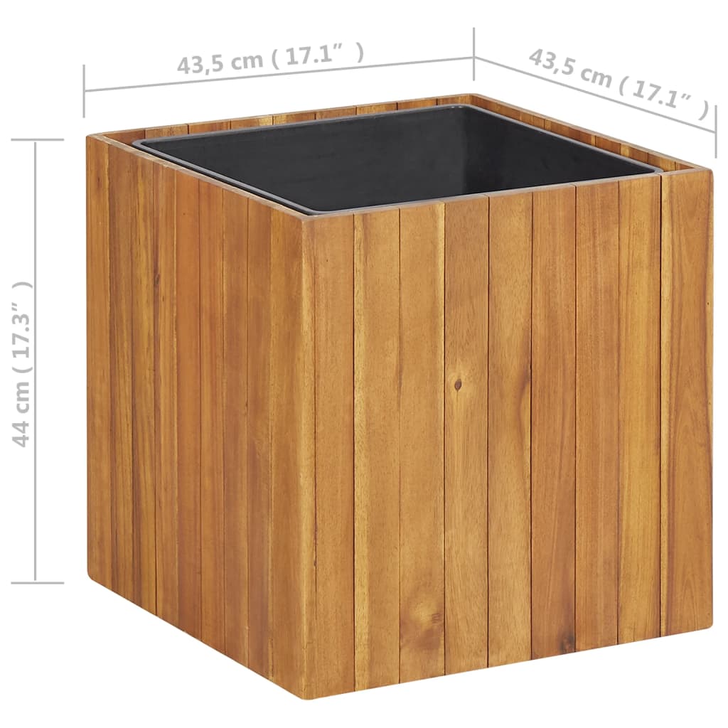 Garden Raised Bed Pot 17.1"x17.1"x17.3" Solid Acacia Wood