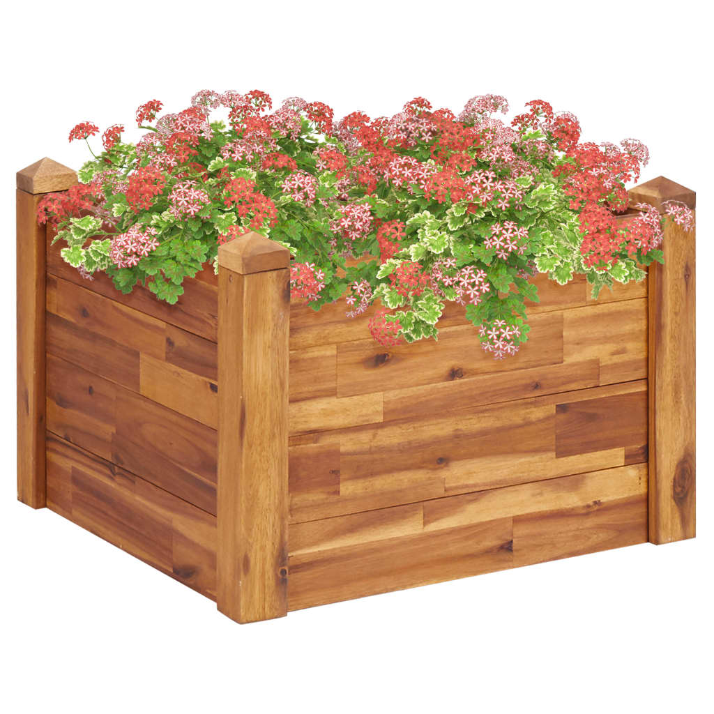 Garden Raised Bed 23.6"x23.6"x17.3" Solid Acacia Wood