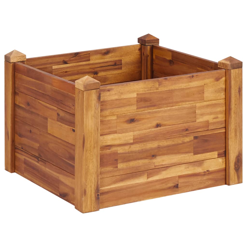 Garden Raised Bed 23.6"x23.6"x17.3" Solid Acacia Wood