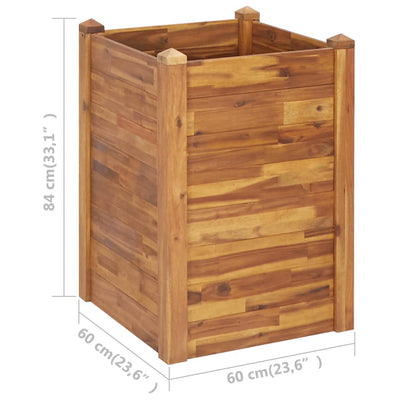 Garden Raised Bed 23.6"x23.6"x33.1" Solid Acacia Wood