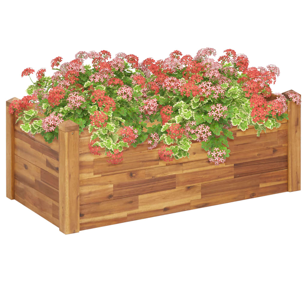 Garden Raised Bed 43.3"x23.6"x17.3" Solid Acacia Wood