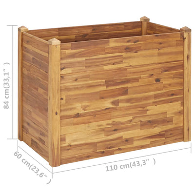 Garden Raised Bed 43.3"x23.6"x33.1" Solid Acacia Wood