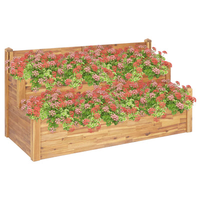 2-Tier Garden Planter 63"x29.5"x33.1" Solid Acacia Wood