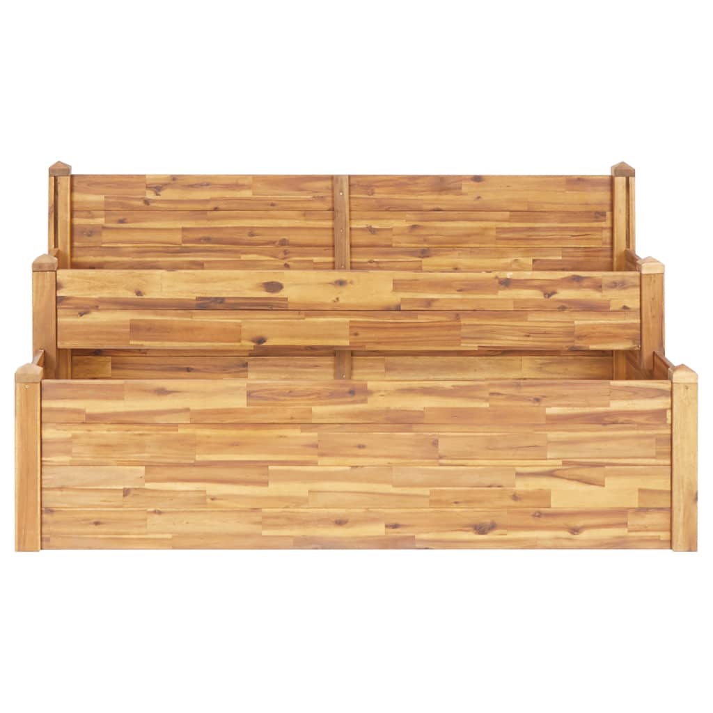 2-Tier Garden Planter 63"x29.5"x33.1" Solid Acacia Wood