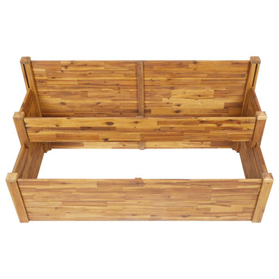 2-Tier Garden Planter 63"x29.5"x33.1" Solid Acacia Wood