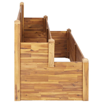 2-Tier Garden Planter 63"x29.5"x33.1" Solid Acacia Wood