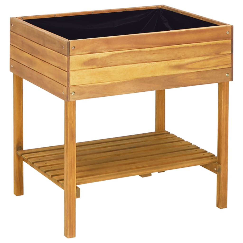 Raised Garden Planter 30.9"x23"x30.9" Solid Acacia Wood