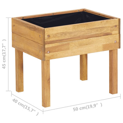 Raised Garden Planter 19.7"x15.7"x17.7" Solid Acacia Wood